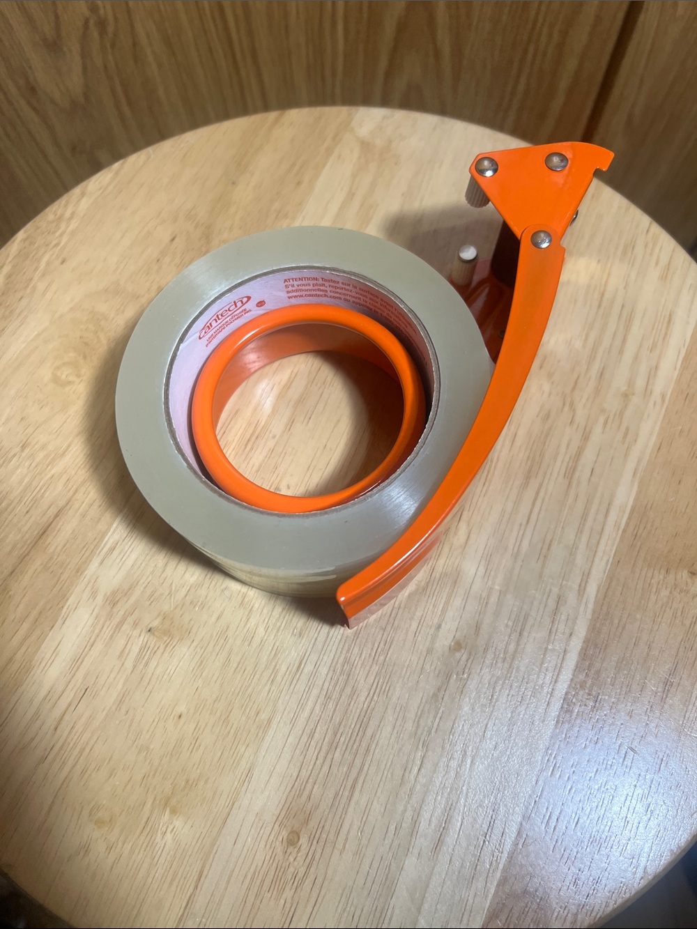 Beige Packing Tape with Orange Metal Dispenser - Home Party Supplies